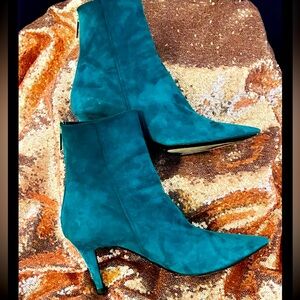 Tamara Mellon Icon Teal Ankle Boots Sz:8